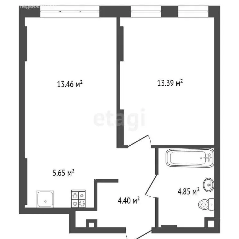 1-комнатная квартира: Тюмень, Полевая улица, 108 (41.4 м) - Фото 1