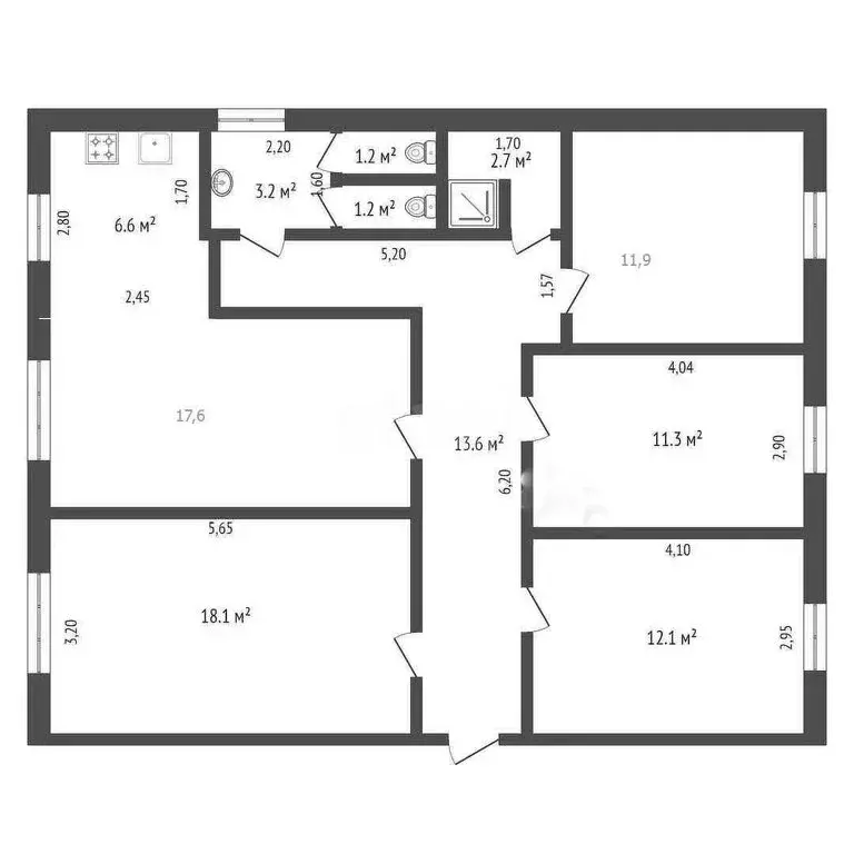 5-комнатная квартира: Прохладный, Пролетарская улица, 220 (102 м) - Фото 1