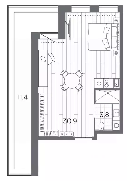 Студия Санкт-Петербург просп. Стачек, 62Е (46.1 м) - Фото 0