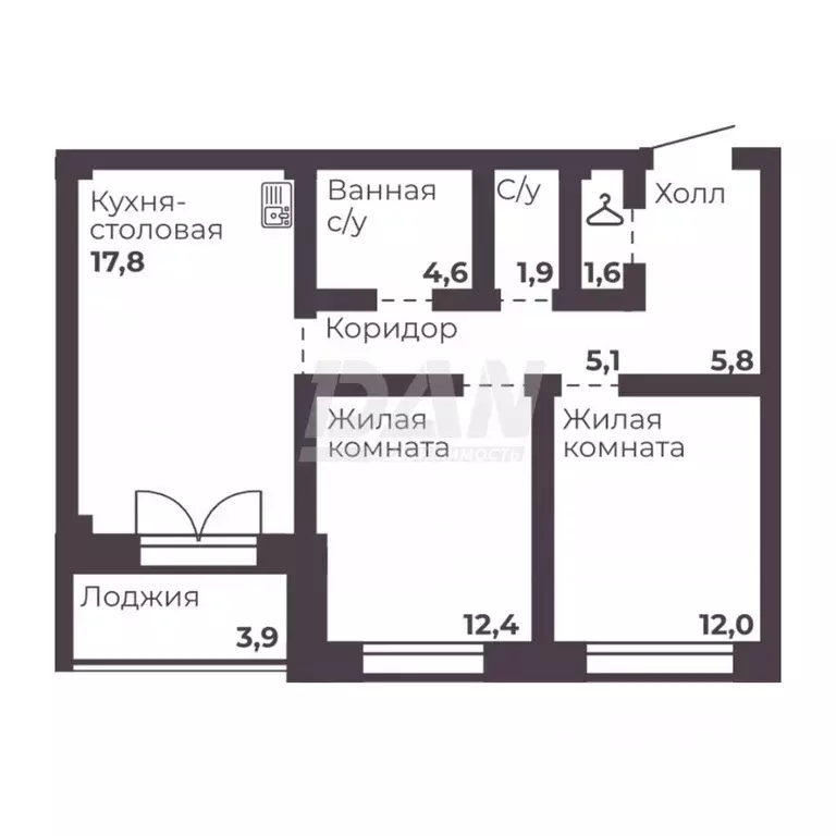 2-к кв. Челябинская область, Челябинск просп. Ленина, 4Б (61.2 м) - Фото 0