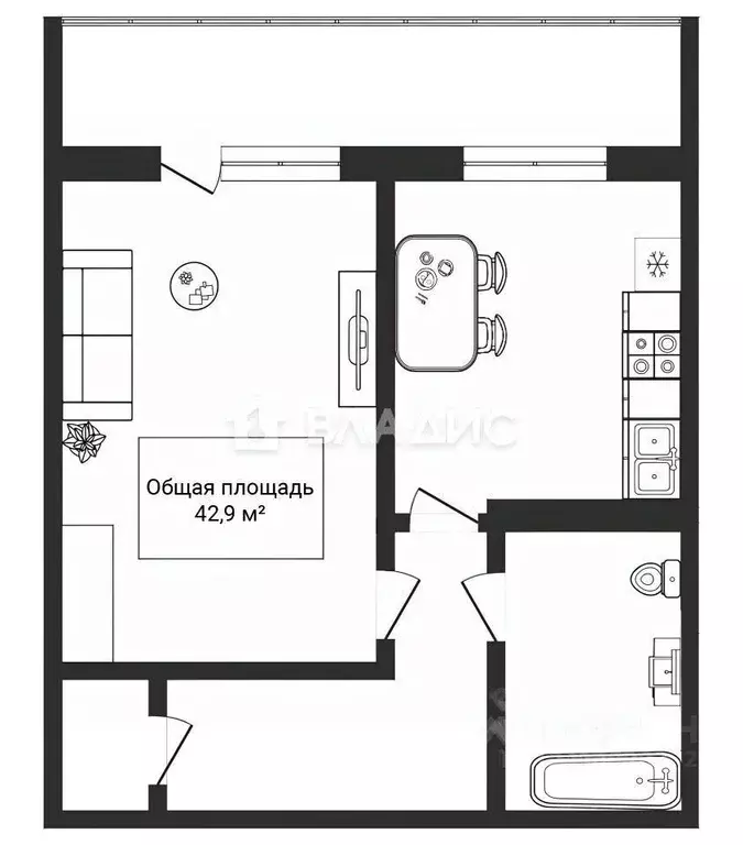 1-к кв. Московская область, Балашиха Заречная ул., 37 (42.9 м) - Фото 2