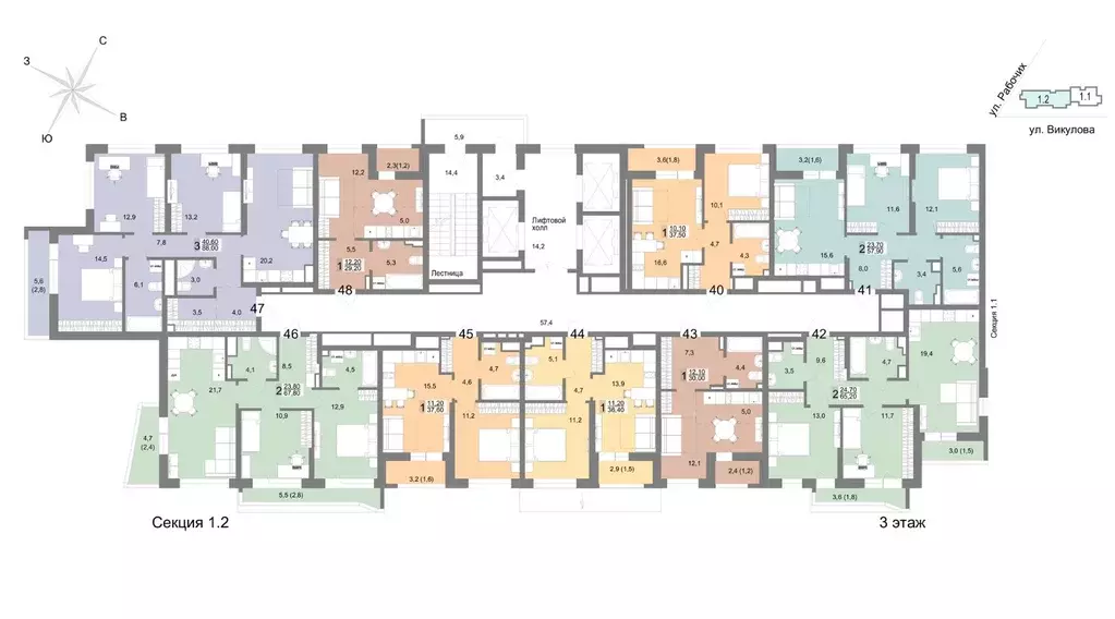 1-к кв. Свердловская область, Екатеринбург ул. Семена Лагоды, 80 (29.2 ... - Фото 2