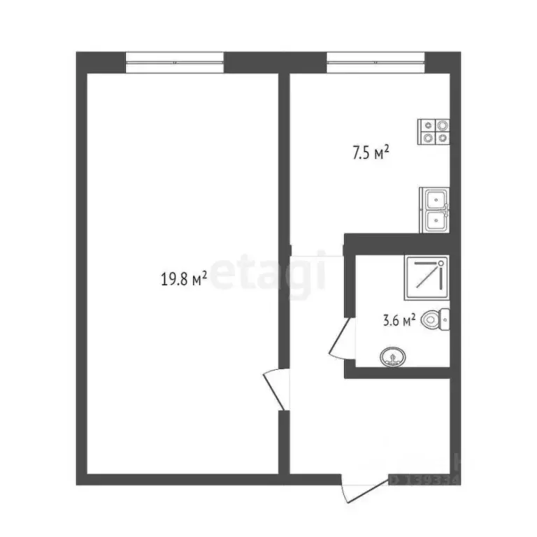 1-к кв. Тюменская область, Тюмень ул. Домостроителей, 4 (36.4 м) - Фото 2