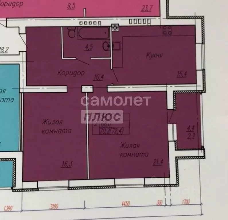 2-к кв. Ивановская область, Иваново Самоцветы мкр, 11 (68.8 м) - Фото 2