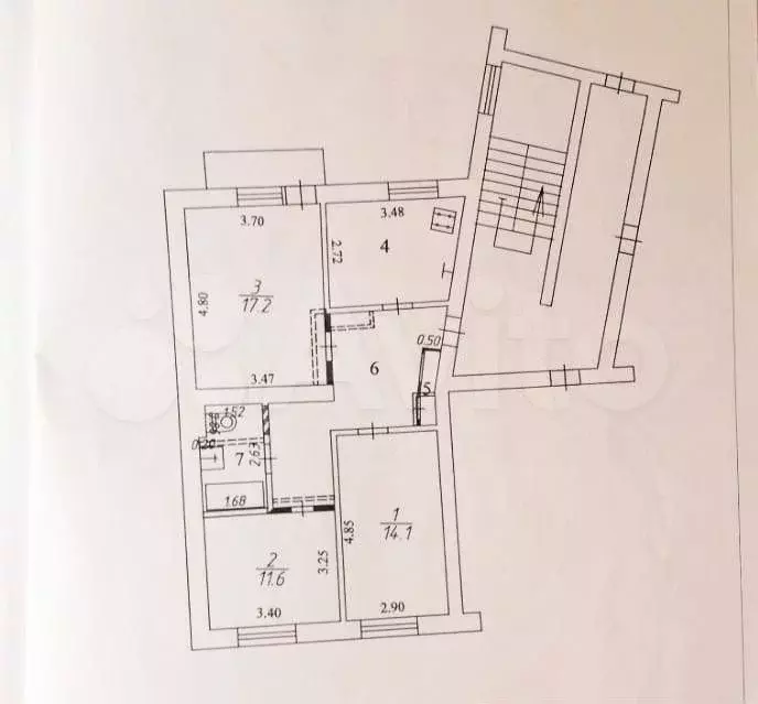 3-к. квартира, 69,1 м, 4/5 эт. - Фото 0