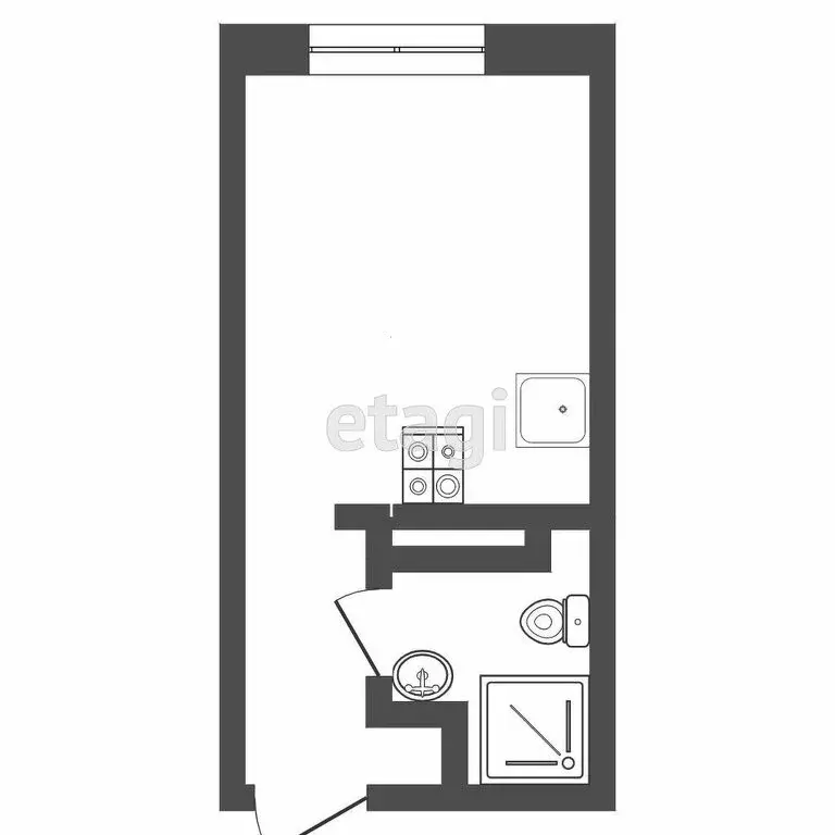 Квартира-студия: Тюмень, Харьковская улица, 74 (17.9 м) - Фото 1