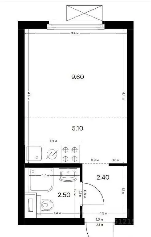 Квартира-студия: Москва, Дорожная улица, 46к3 (19.7 м) - Фото 1