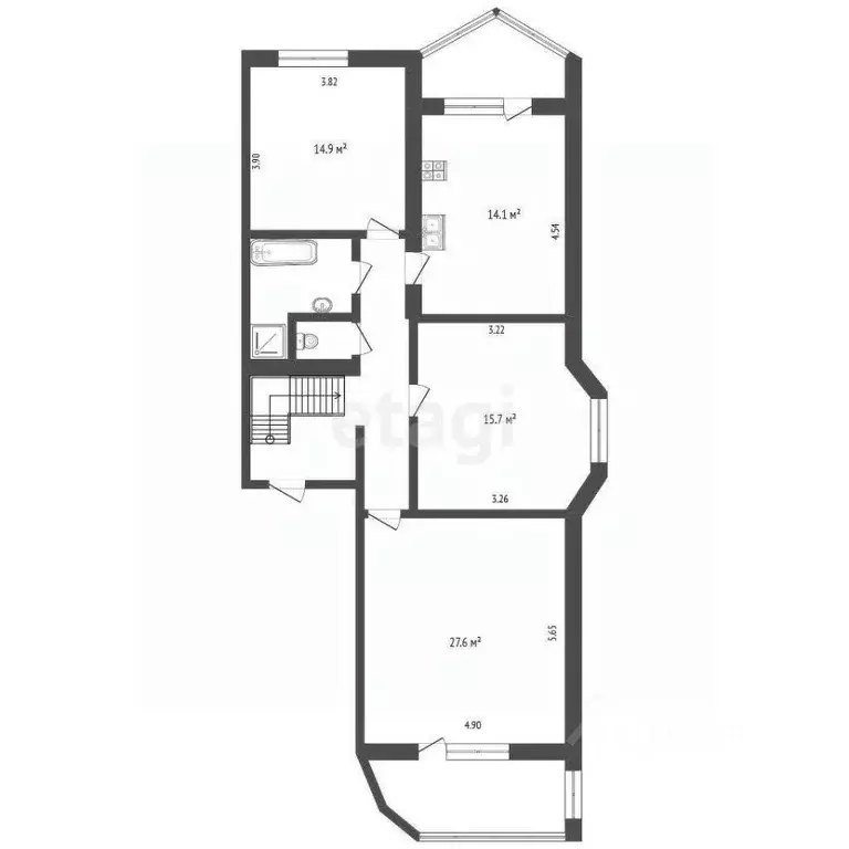 3-к кв. Ярославская область, Ярославль Республиканская ул., 84к2 (93.0 ... - Фото 2