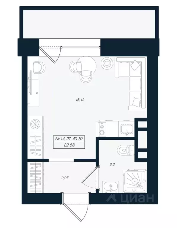 Студия Ленинградская область, Выборгский район, Рощино пгт ул. ... - Фото 1