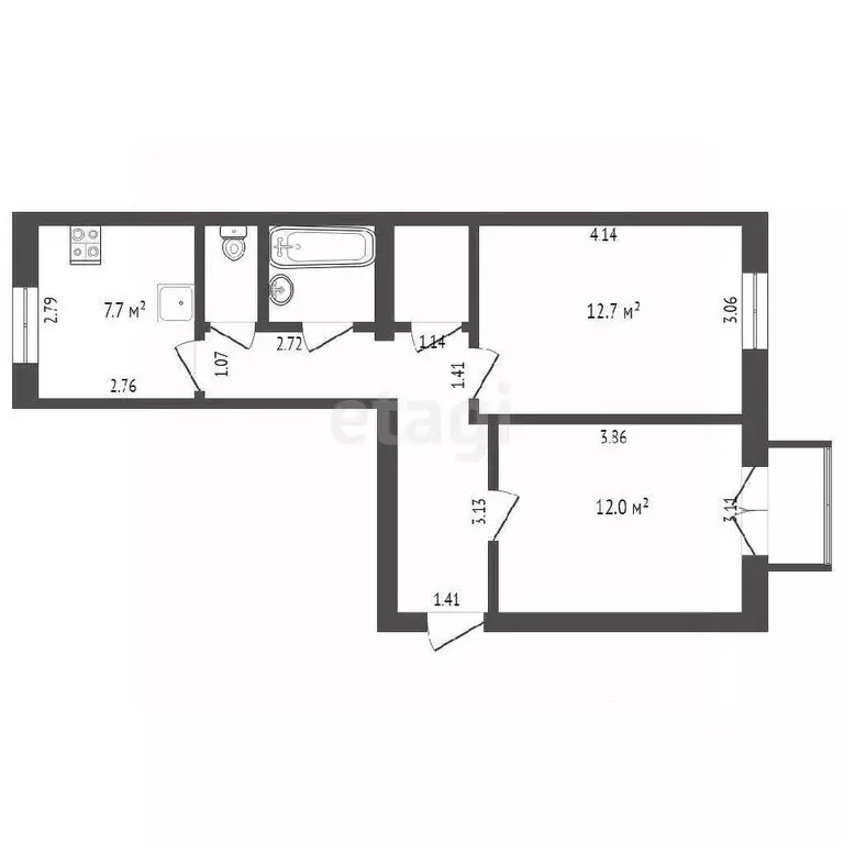 2-к кв. Москва ул. Екатерины Будановой, 4К2 (48.0 м) - Фото 1