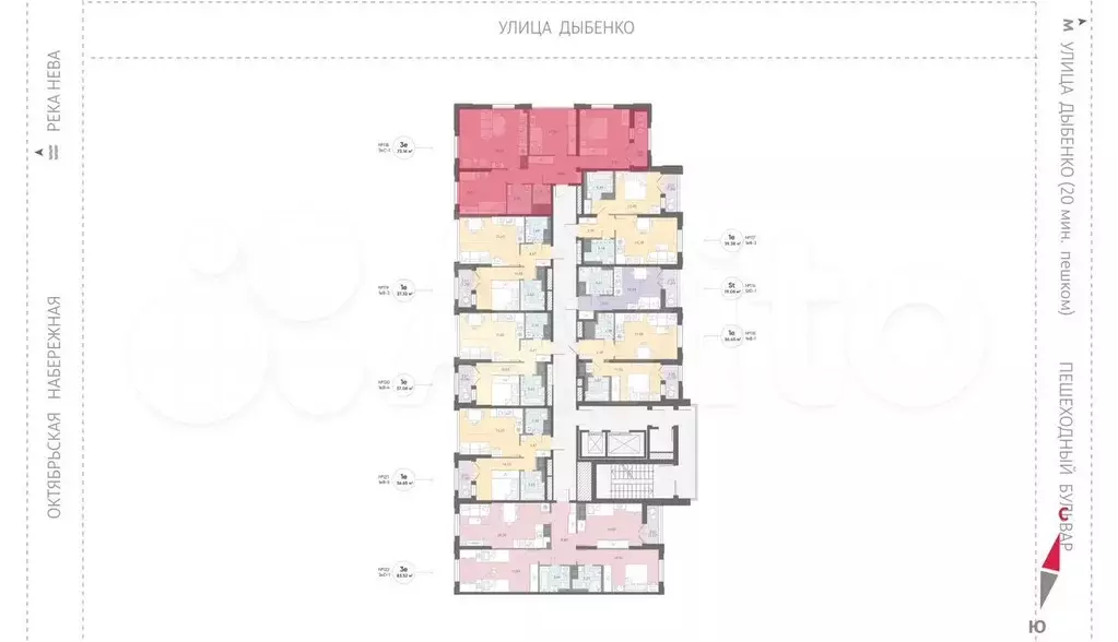 3-к. квартира, 73,2 м, 16/18 эт. - Фото 1