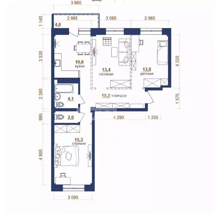 3-к кв. Иркутская область, Иркутск ул. Красноказачья, 23/3 (72.7 м) - Фото 1