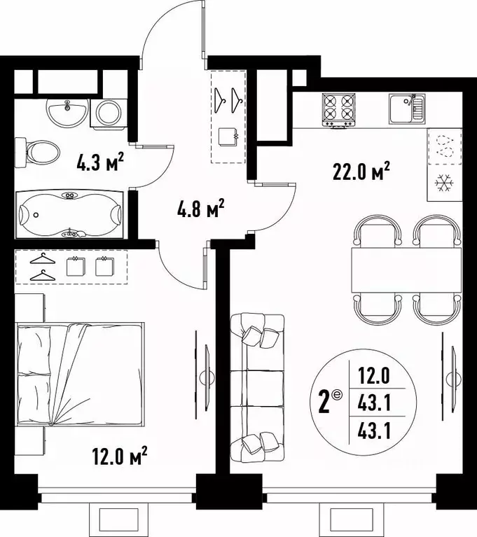 2-к кв. Астраханская область, Астрахань ул. Бэра, 29 (43.1 м) - Фото 2