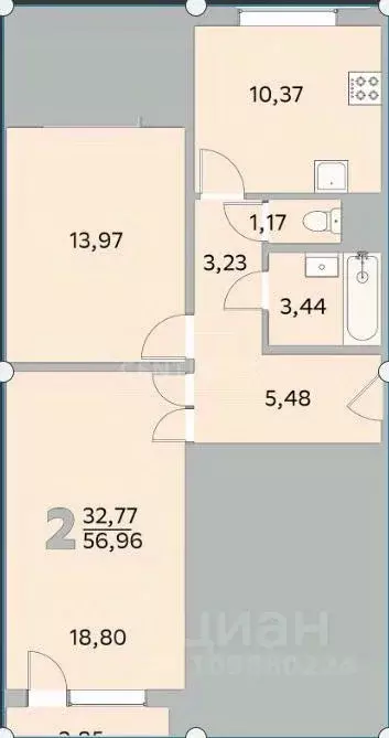 2-к кв. Москва Никулинская ул., 11 (58.6 м) - Фото 1