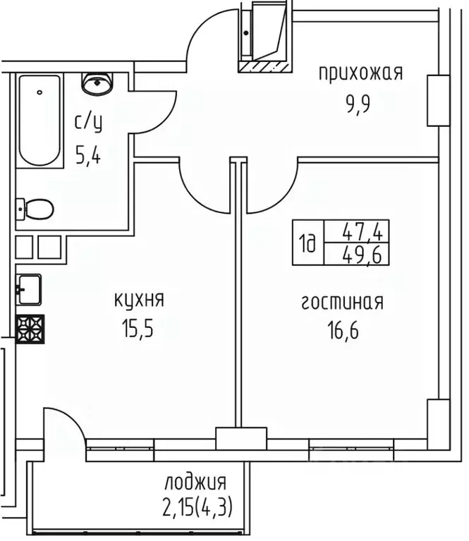 1-к кв. Саха (Якутия), Якутск просп. Михаила Николаева, 3к5А (49.6 м) - Фото 1