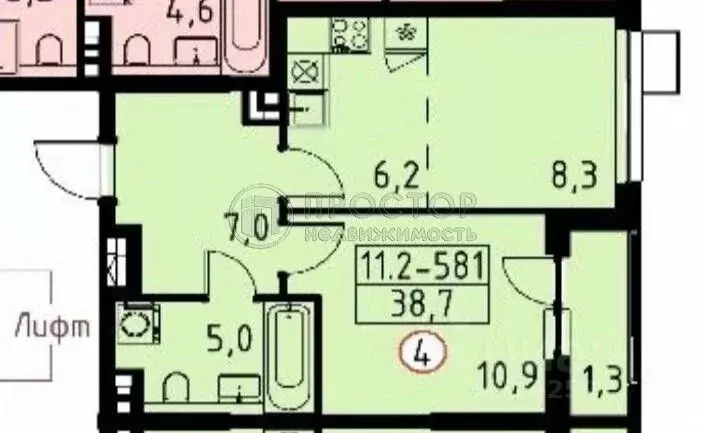2-к кв. Москва Прокшино жилой комплекс, к11.2.3 (39.0 м) - Фото 0