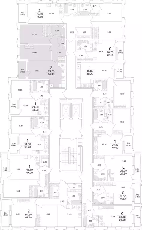 2-к кв. Санкт-Петербург Планерная ул., 99 (64.8 м) - Фото 1