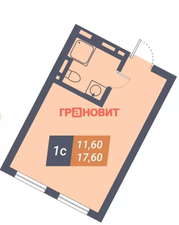 Квартира-студия: Новосибирск, улица Ленина, 85 (17.16 м) - Фото 0