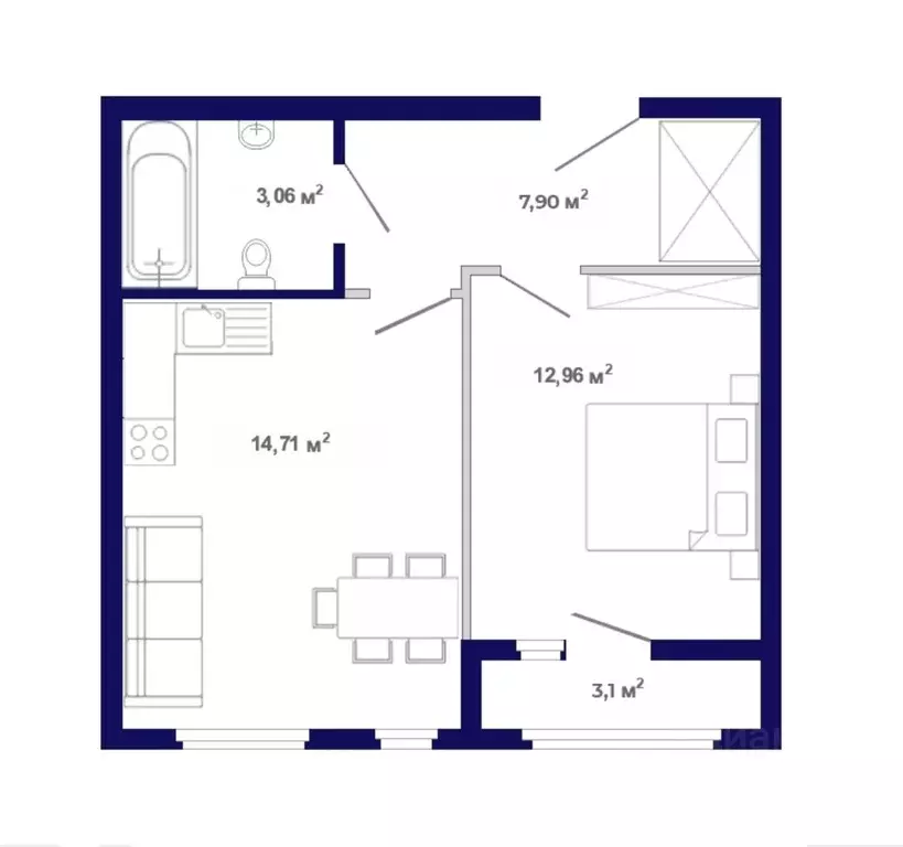 1-к кв. Иркутская область, Иркутский муниципальный округ, Маркова рп, ... - Фото 0