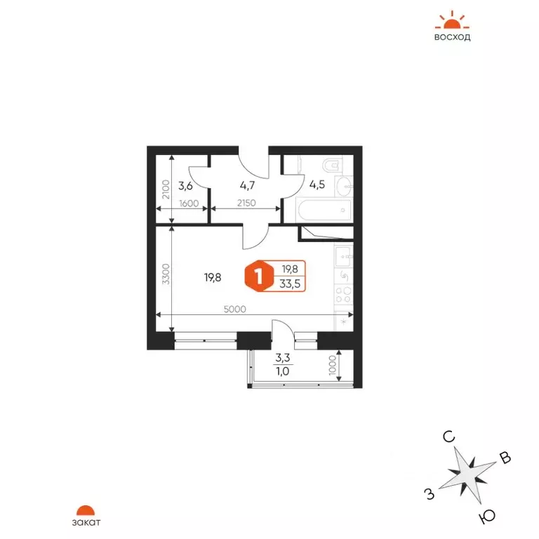 1-к кв. Московская область, Балашиха Гагарина мкр, ул. Проектная, 9Ас1 ... - Фото 1