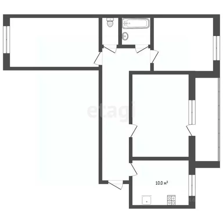 3-к кв. Тюменская область, Тюмень ул. Щербакова, 150к1 (60.0 м) - Фото 1