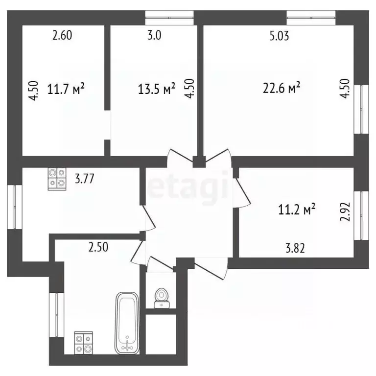 4-к кв. Владимирская область, Муром Советская ул., 45 (88.1 м) - Фото 2