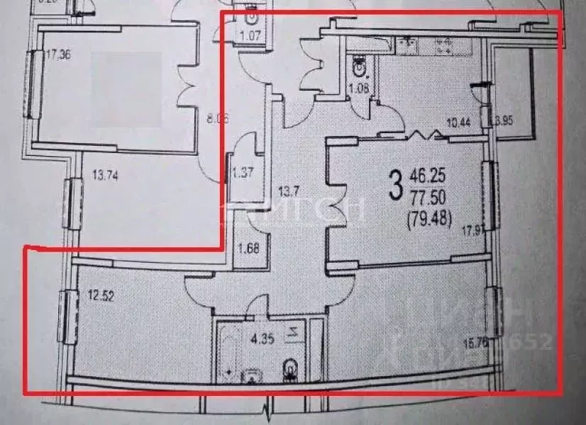 3-к кв. Москва 6-я Радиальная ул., 7/6к3 (80.0 м) - Фото 1