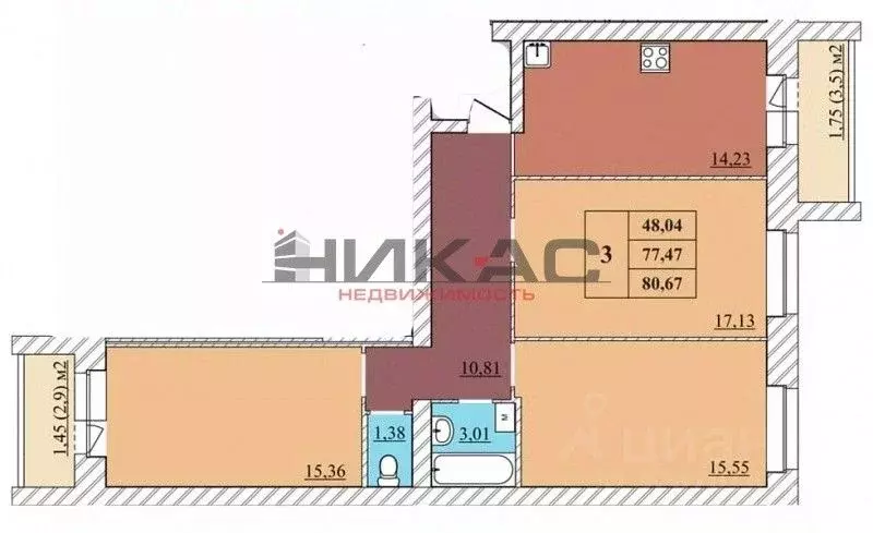 3-к кв. Ярославская область, Ярославль пос. Норское, пер. 3-й Норский, ... - Фото 2