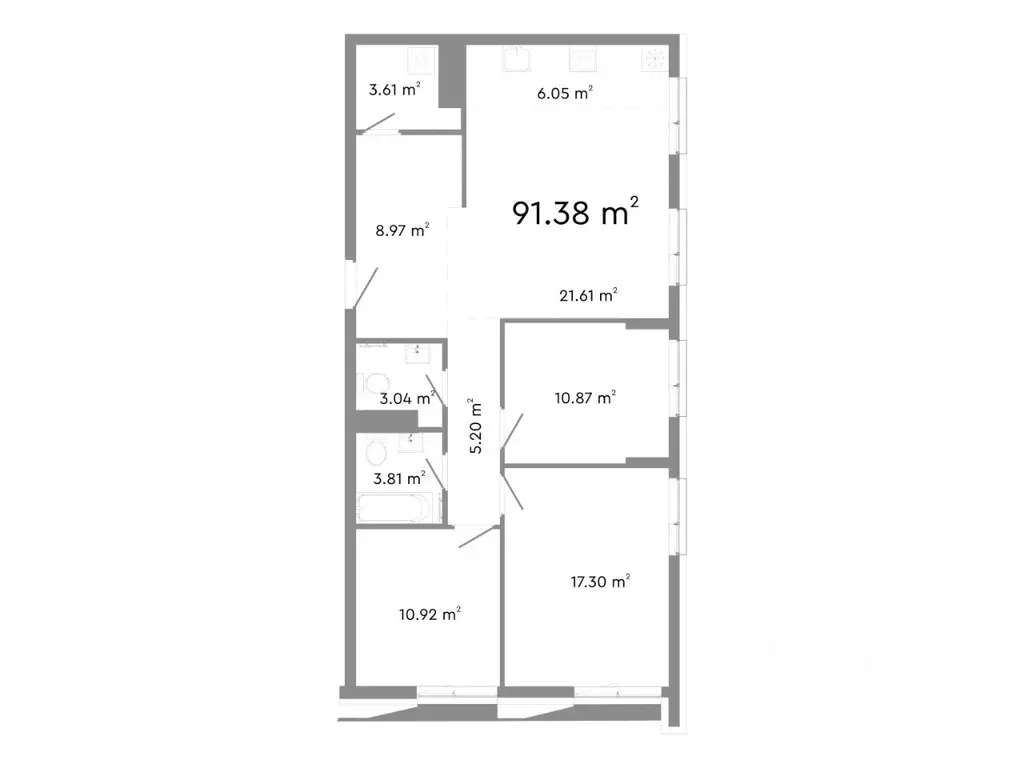 4-к кв. Челябинская область, Челябинск ул. Худякова, 18 (91.38 м) - Фото 0