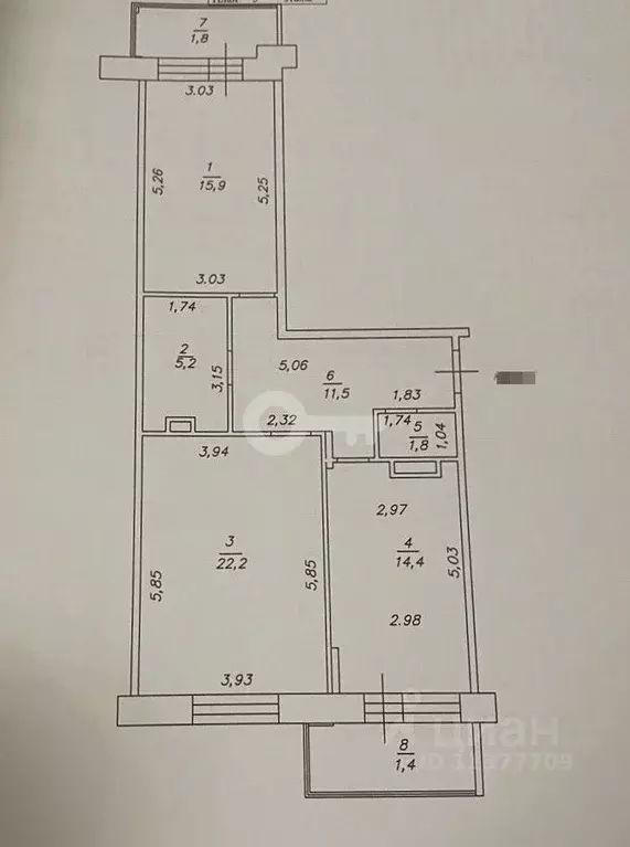 2-к кв. Татарстан, Казань Профессора Камая ул., 8А (70.9 м) - Фото 1