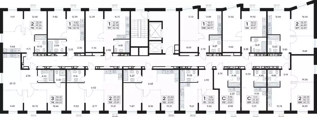 2-к кв. Приморский край, Владивосток Клуб 25 жилой комплекс, 3 (46.59 ... - Фото 2