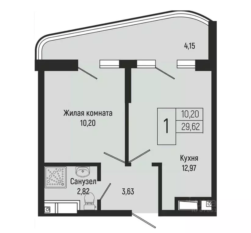 1-к кв. Краснодарский край, Туапсинский муниципальный округ, с. ... - Фото 1