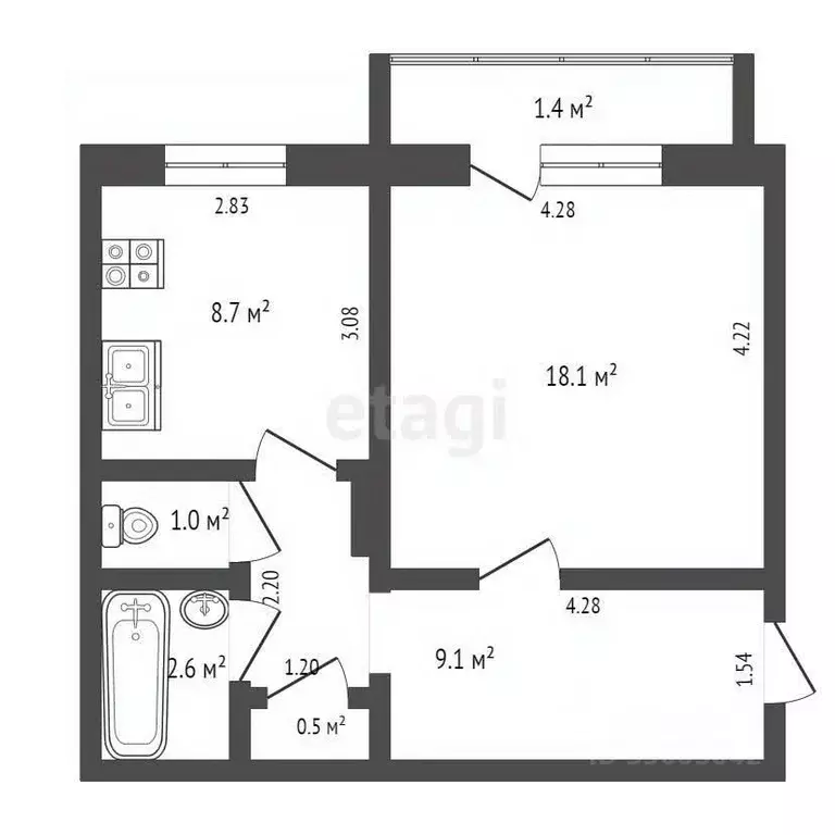 1-к кв. Забайкальский край, Чита ул. Весенняя, 32 (40.0 м) - Фото 2