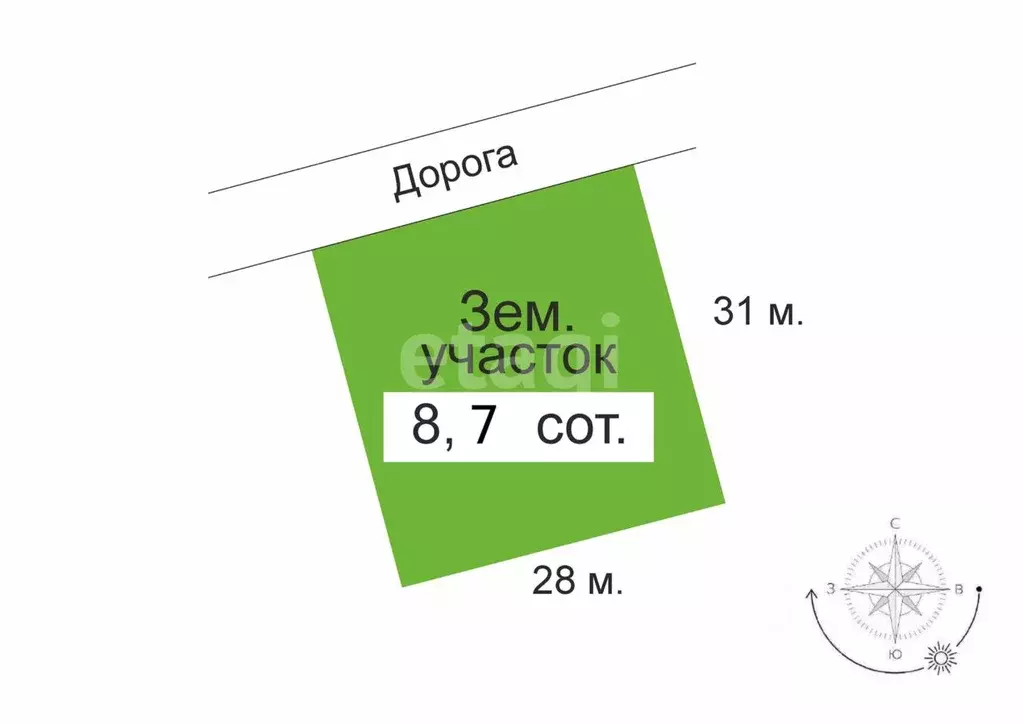 Участок в Костромская область, Красное-на-Волге городское поселение, ... - Фото 1