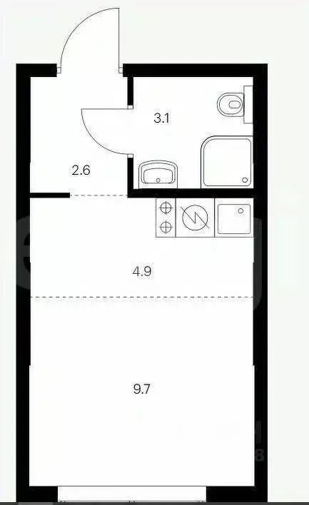 Студия Татарстан, Казань ул. Анаса Тазетдинова, 7к7 (20.3 м) - Фото 2