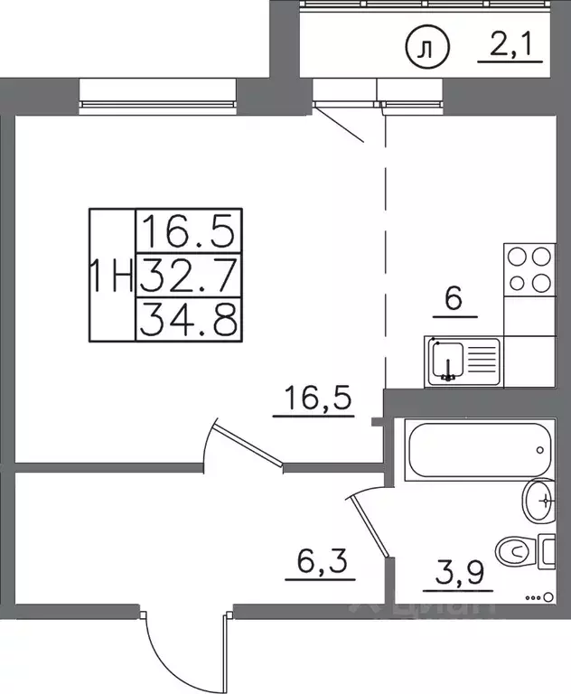 1-к кв. Иркутская область, Иркутск ИВАТУ городок, Авиатор жилой ... - Фото 1