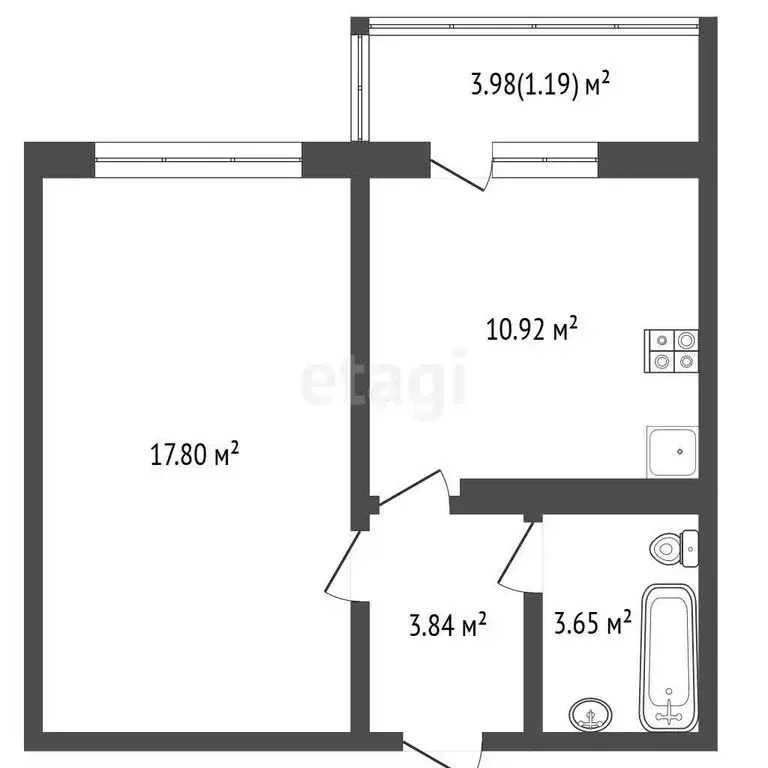 1-комнатная квартира: Анапа, улица Адмирала Пустошкина, 22к3 (38 м) - Фото 1