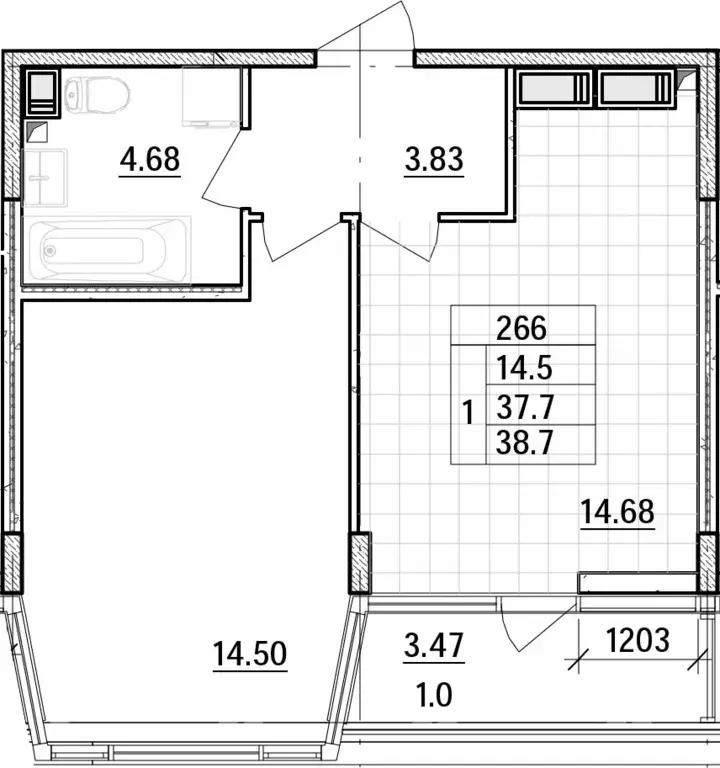 Продаётся 1-к квартира, 37.7 м - Фото 1