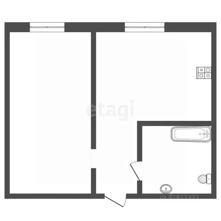 1-к кв. Кемеровская область, Прокопьевск Ясная Поляна мкр, ул. 2-я ... - Фото 2
