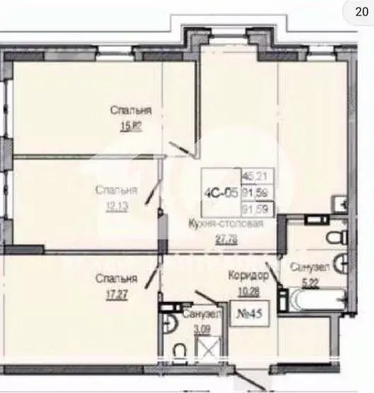 4-к кв. Новосибирская область, Новосибирск ул. Толстого, 9 (91.1 м) - Фото 1