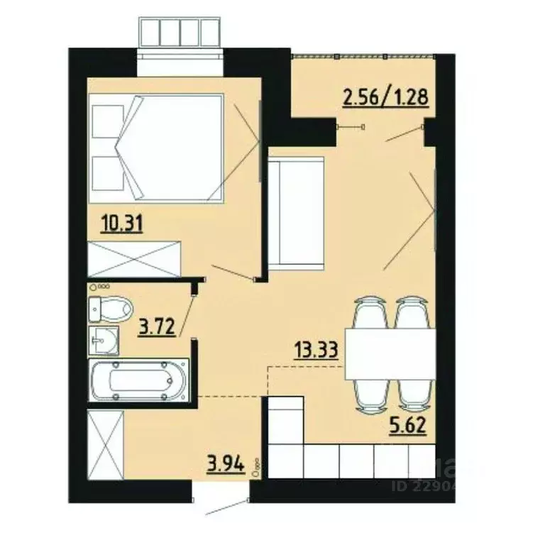 1-к кв. Челябинская область, Южноуральск ул. Строителей, 14 (38.2 м) - Фото 1