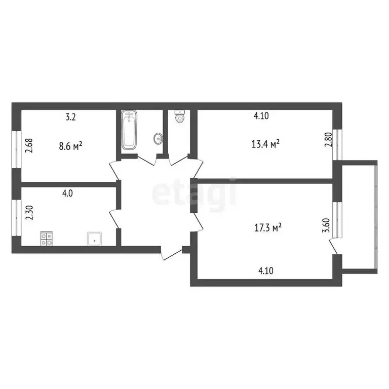 3-комнатная квартира: Муром, улица Машинистов, 36А (59.1 м) - Фото 0