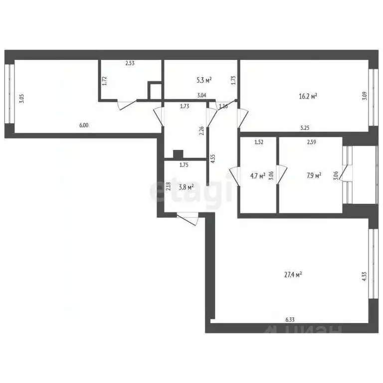 3-к кв. Тюменская область, Тюмень ул. Василия Малкова, 10 (92.0 м) - Фото 1