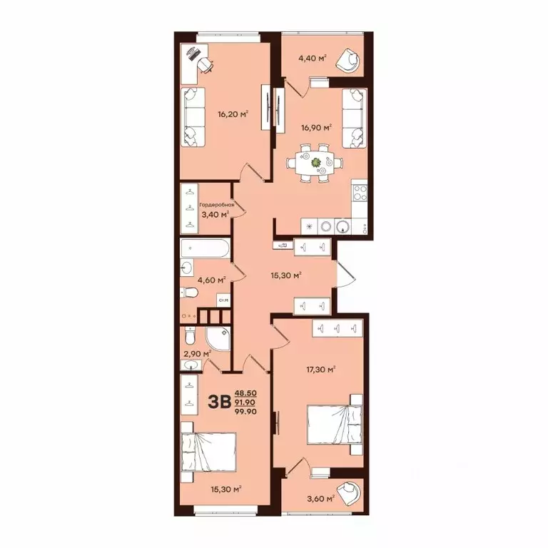 3-к кв. Владимирская область, Владимир ул. Чайковского, 7 (99.9 м) - Фото 1