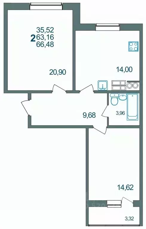 2-к кв. Белгородская область, Белгородский район, Разумное рп, ... - Фото 1