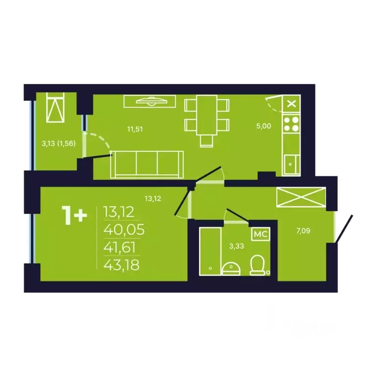 1-к кв. Башкортостан, Уфа ул. Майора Доставалова, 7 (41.7 м) - Фото 1