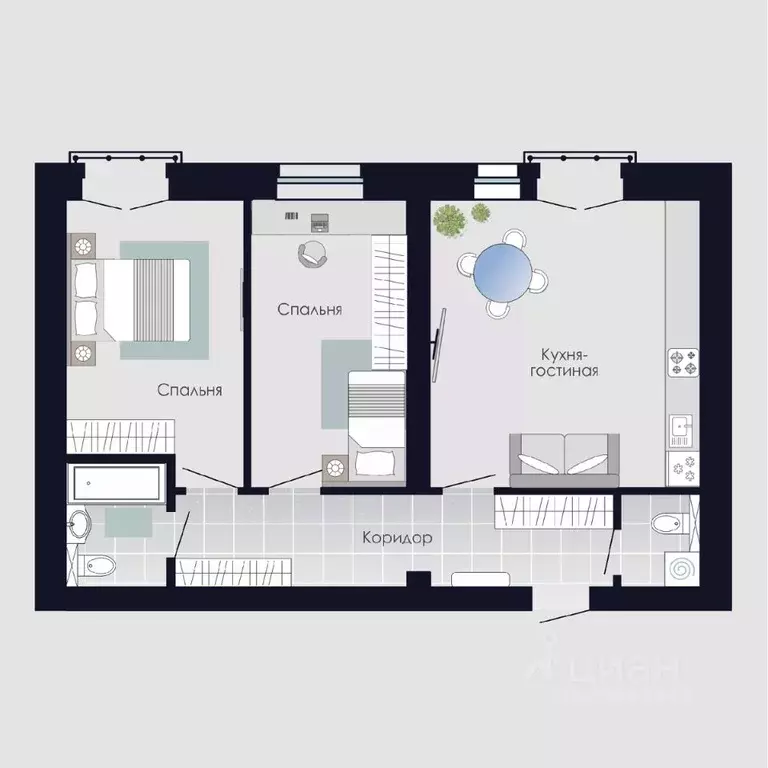 2-к кв. Оренбургская область, Оренбургский район, пос. Пригородный, ... - Фото 1