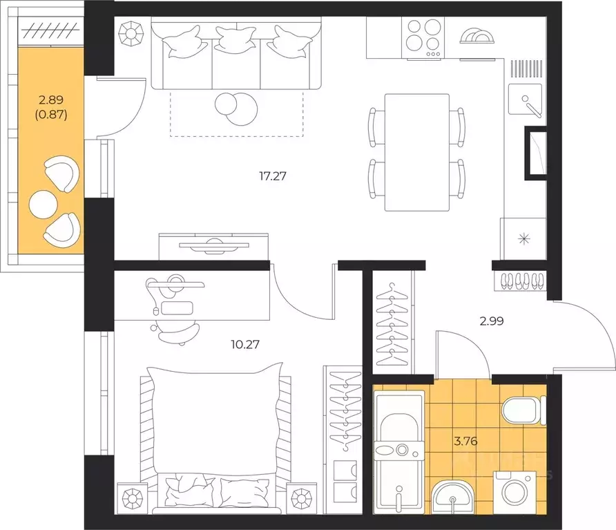 1-к кв. Сахалинская область, Южно-Сахалинск  (35.16 м) - Фото 1