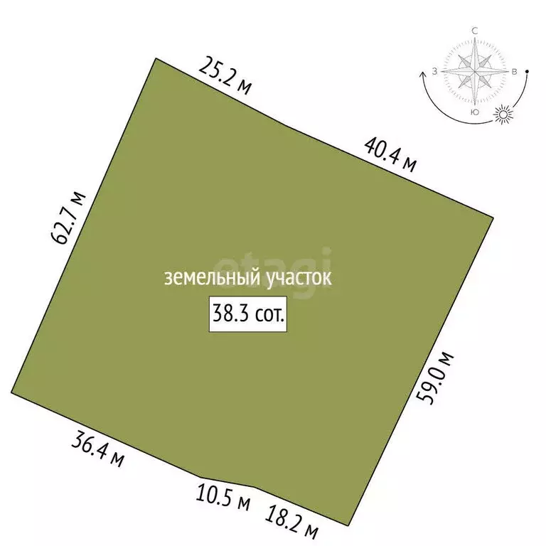 Участок в деревня Глинка, Центральная улица (38.2 м) - Фото 1