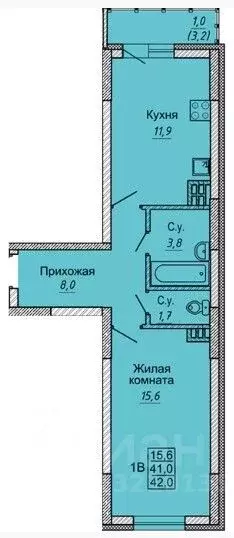 1-к кв. Новосибирская область, Новосибирск ул. Бородина, 54 (44.5 м) - Фото 0